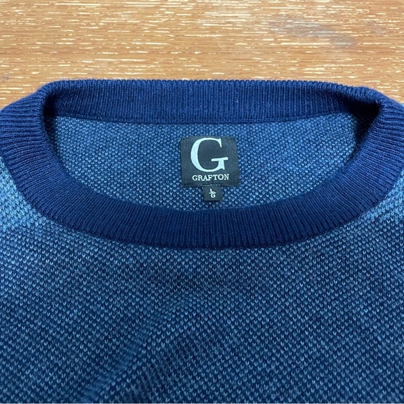 Grafton navy blue crew neck patterned sweater large L baggy gorecore Grampacore - Picture 3 of 5